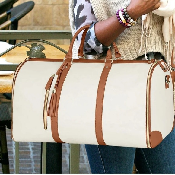 Emmafy Handbags - Emmafy NWOT 🔥sale🔥travel smart garment bag in cream and brown